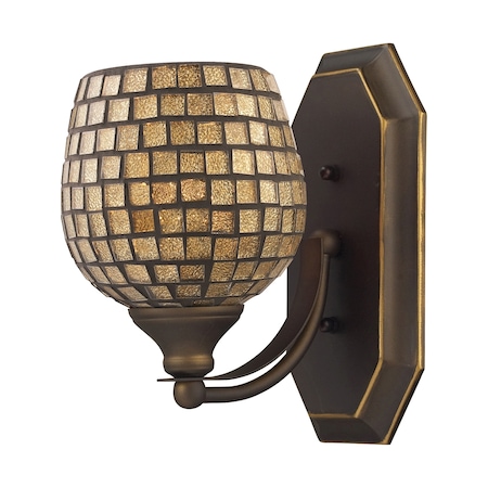 Mix-N-Match Vanity 1-Lght Wall Lmp in Aged Brnz with Gold Leaf Glass -  ELK LIGHTING, 570-1B-GLD